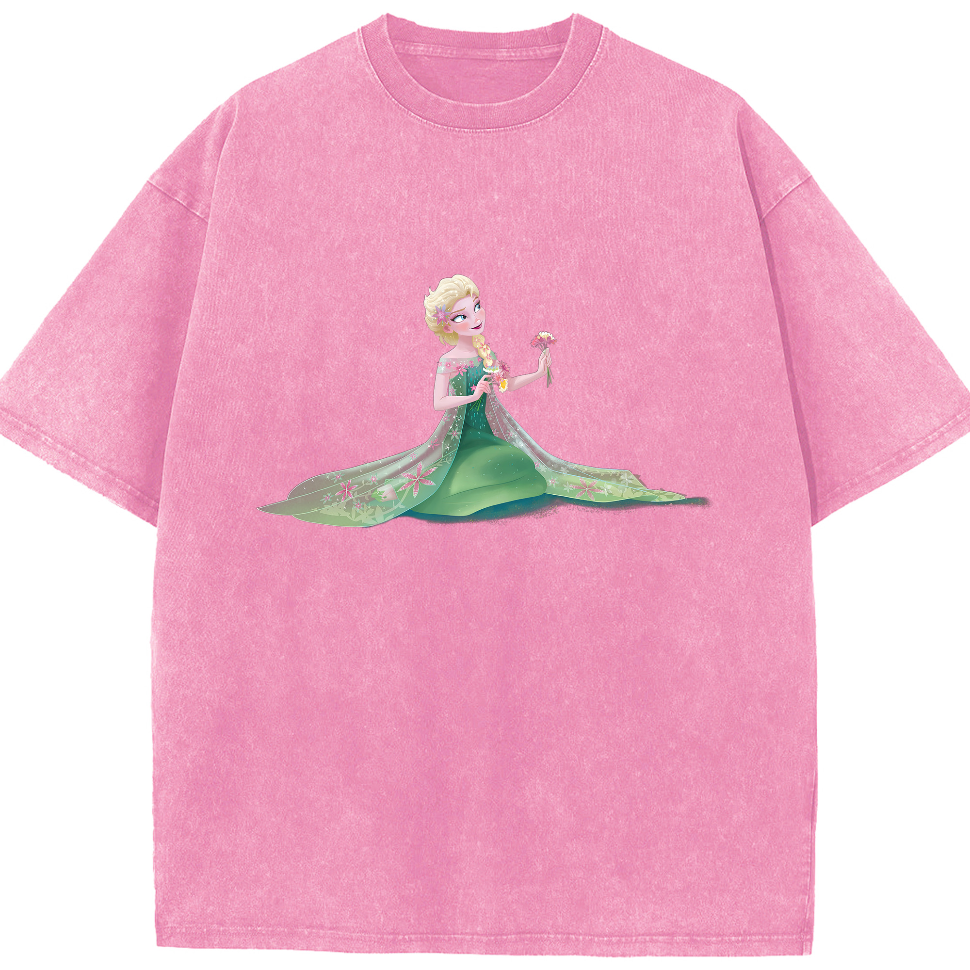 （画像用） アナと雪の女王 アンナ エルサ Frozen Anna Elsa 綿100% ヴィンテージ風 半袖Tシャツ（フロントプリント）